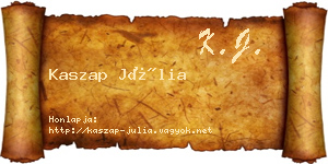 Kaszap Júlia névjegykártya