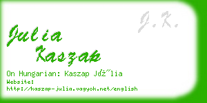 julia kaszap business card